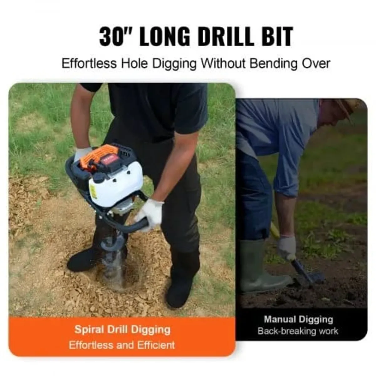 Post Hole Digger Gas Powered, 52CC 1450W Earth Aug - Image 2
