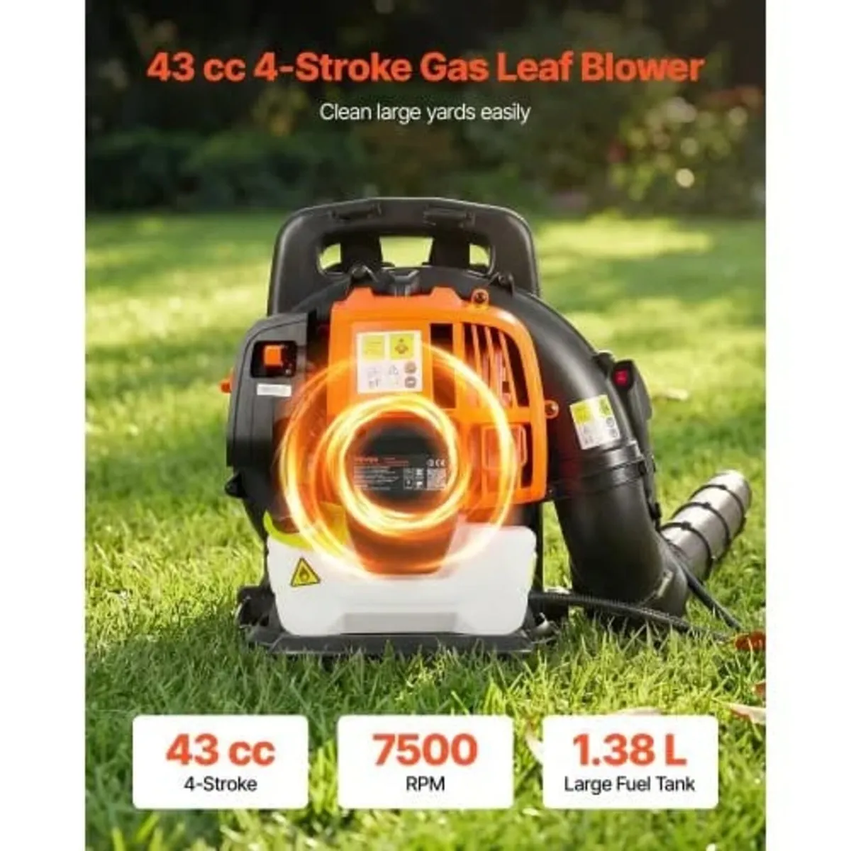 Backpack Leaf Blower, 43CC 2-Stroke Engine Gas Pow - Image 3