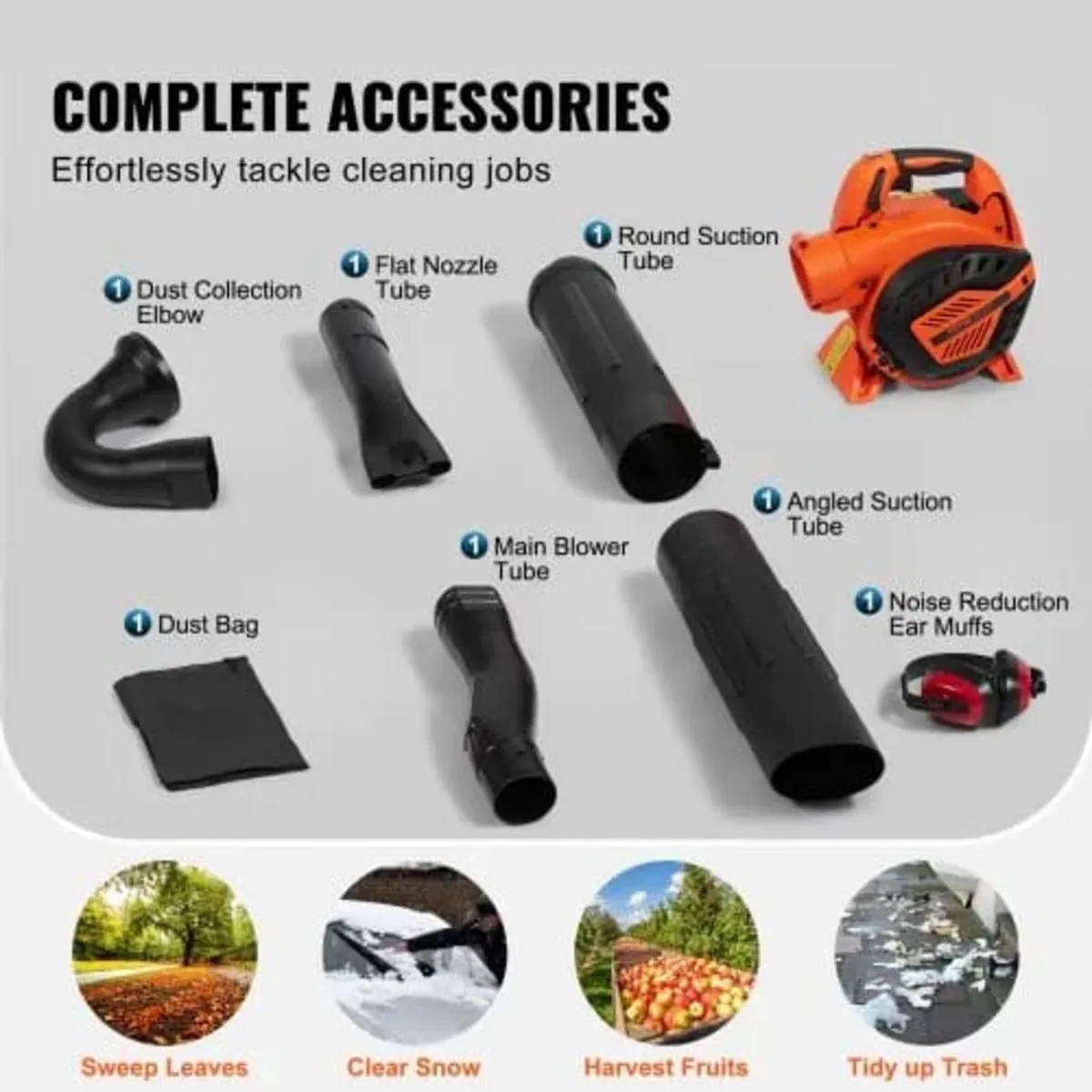 Gas Leaf Blower, 26CC 2-Cycle Handheld Leaf Blower - Image 3