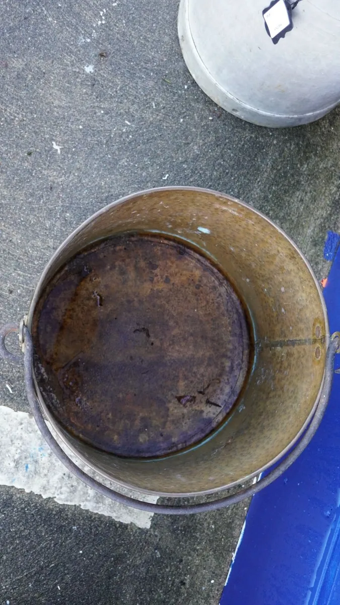 Vintage Brass Hearth Log Bucket - Image 2