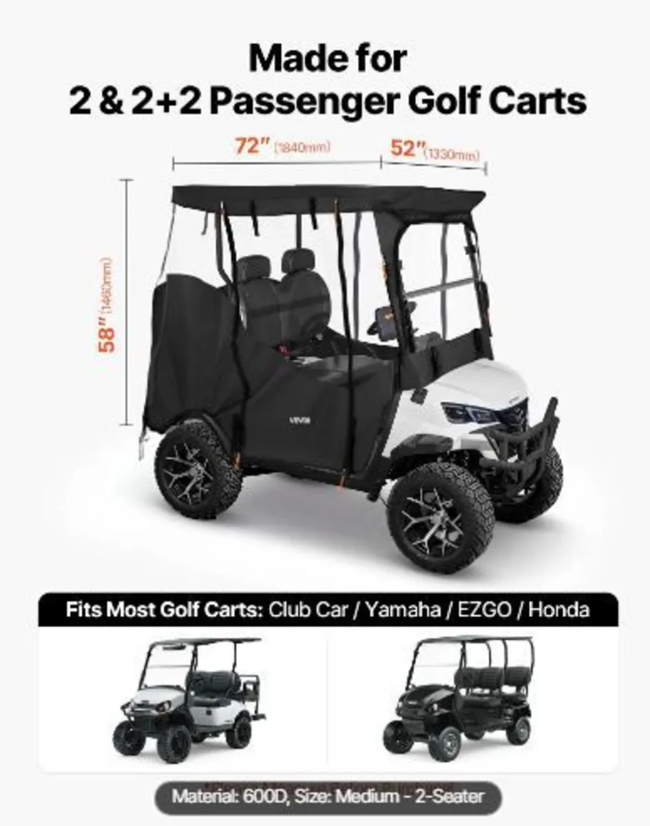 Golf Cart Cover, Visible Full-Enclosure - Image 1