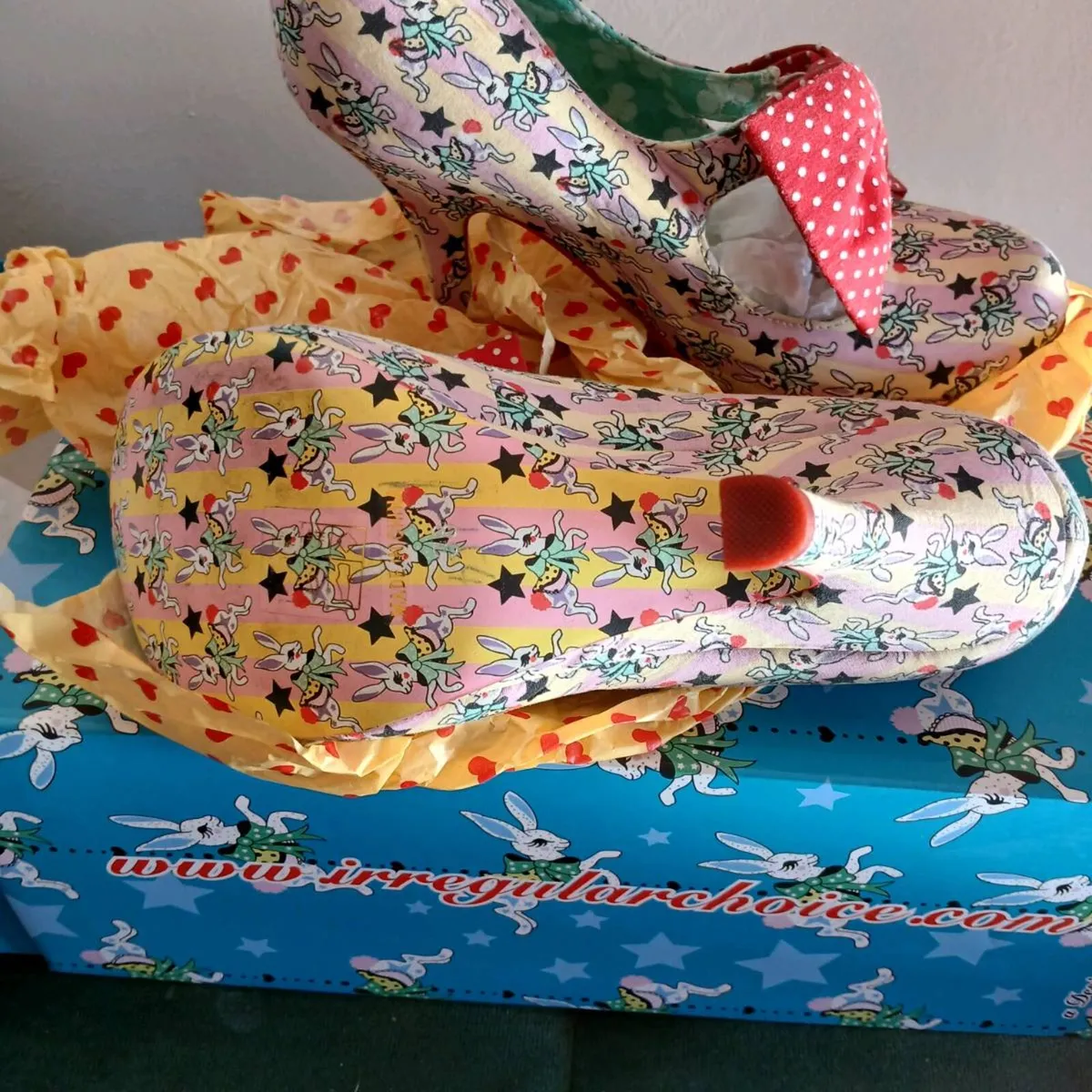 Irregular Choice Tea & Cakes Bunny Bow Shoes - Image 2