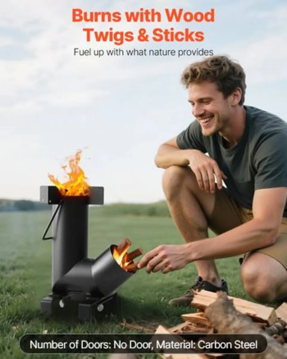 Camping Rocket Stove, Wood Burning Portable Rocket - Image 2