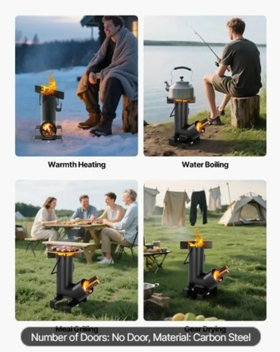 Camping Rocket Stove, Wood Burning Portable Rocket - Image 4