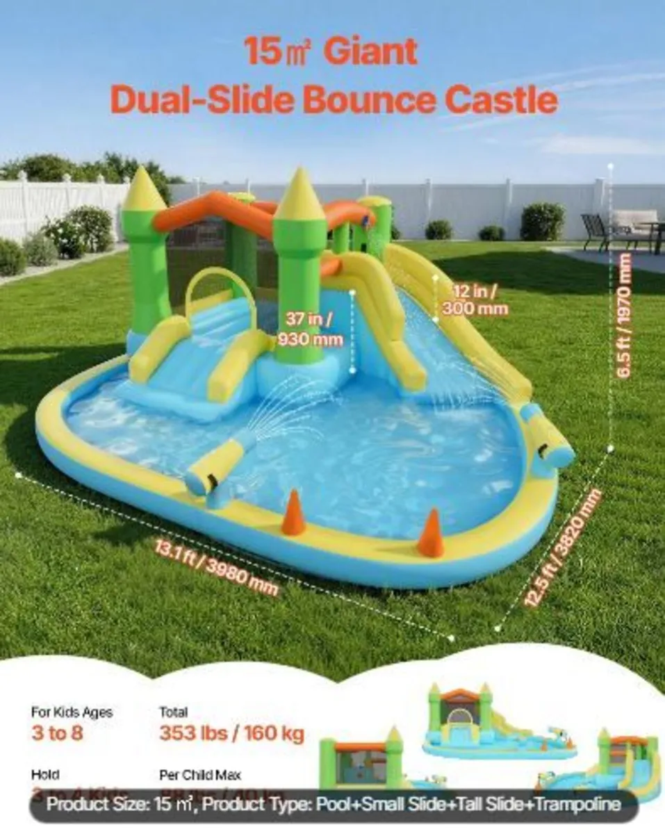 Inflatable Bounce House, 12.5 x 13.1 x 6.5 ft - Image 1