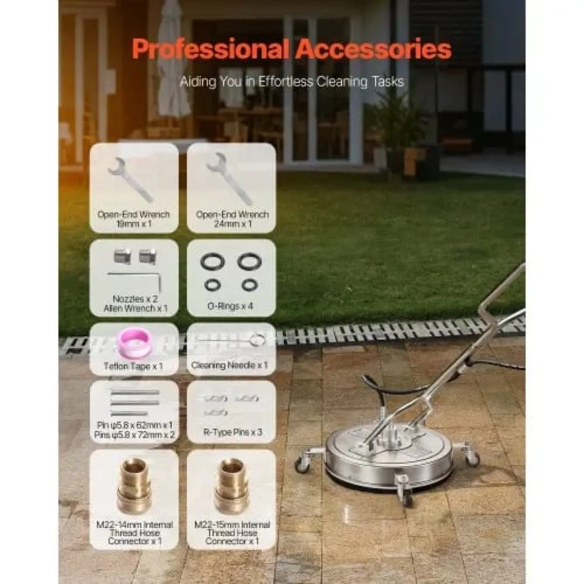 21" Pressure Washer Surface Cleaner, Stainless Ste - Image 4