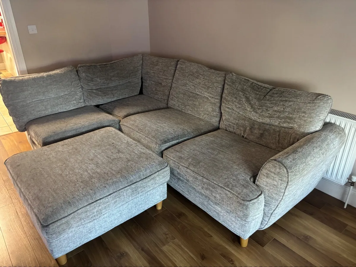 corner couch, arm chair and foot rest - Image 3