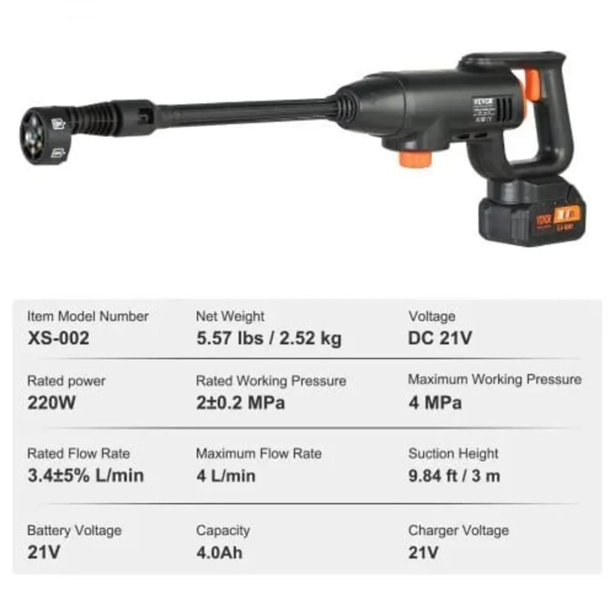 Cordless Pressure Washer, 580-PSI 1.1 GPM Portable - Image 4