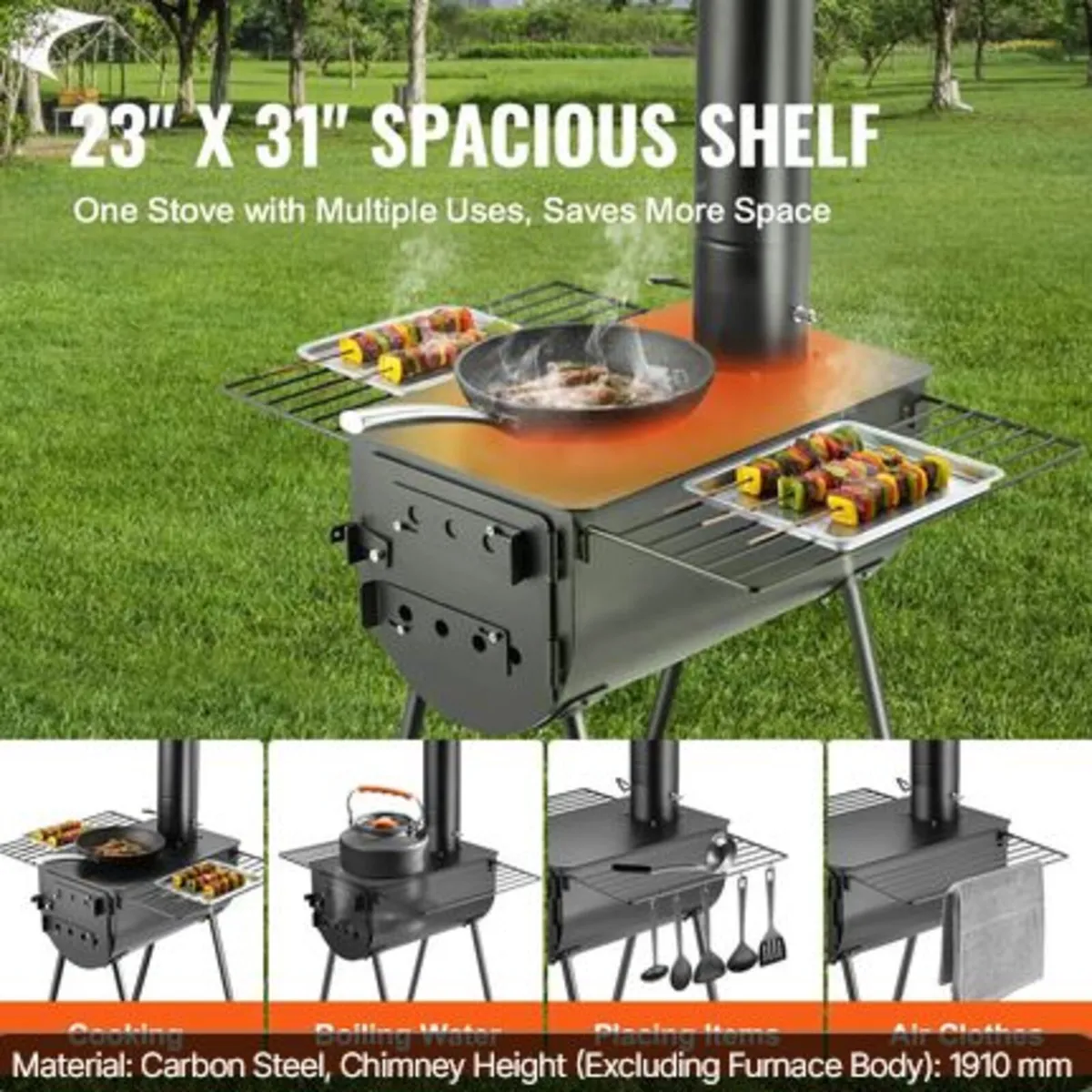 Wood Stove, 3 m, Alloy Steel Camping Tent Stove, - Image 3