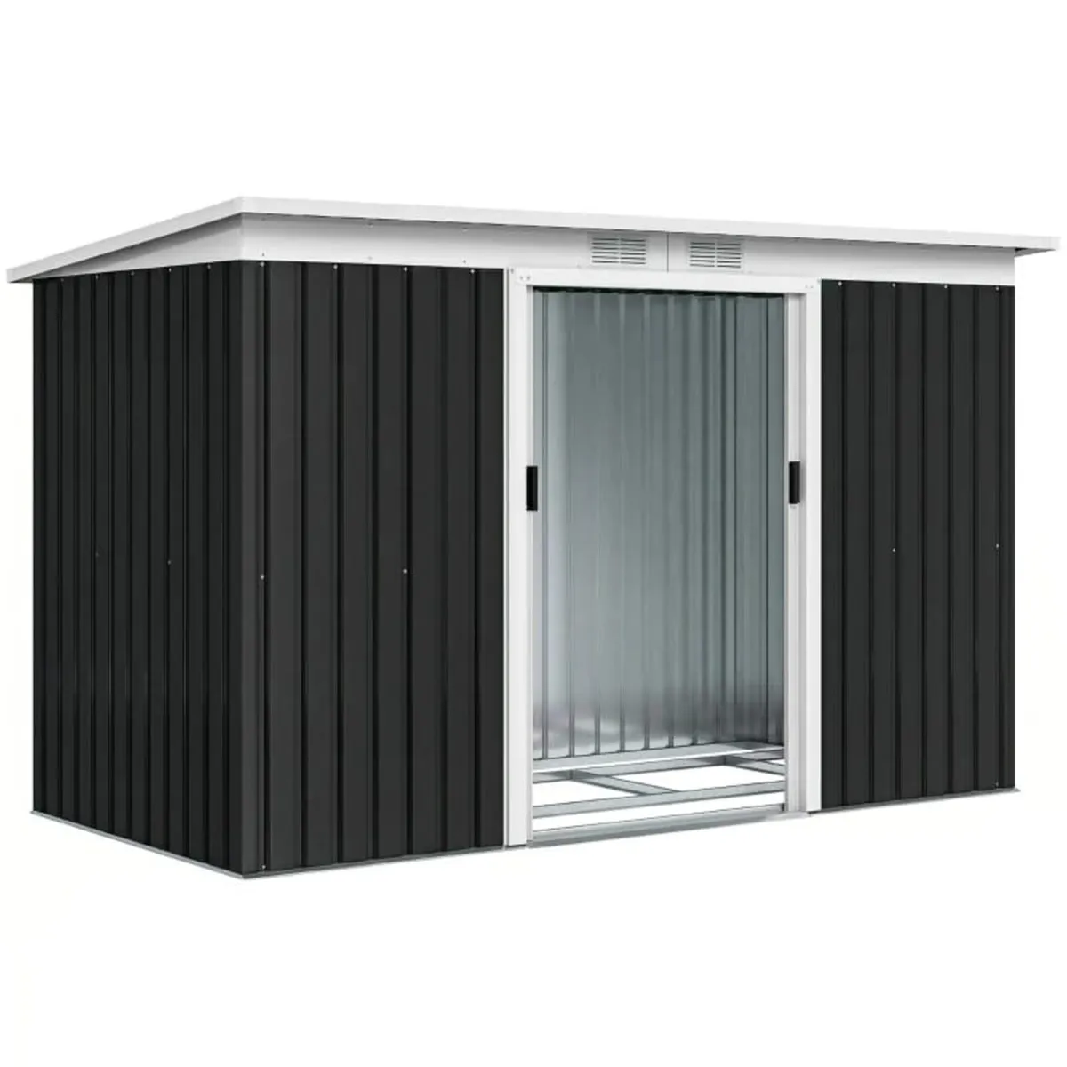 9' x 4' Metal Garden Storage Shed Tool House with - Image 1