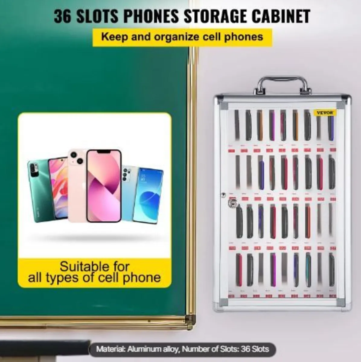 Cell Phone Storage Cabinet, 36 Slots, - Image 1