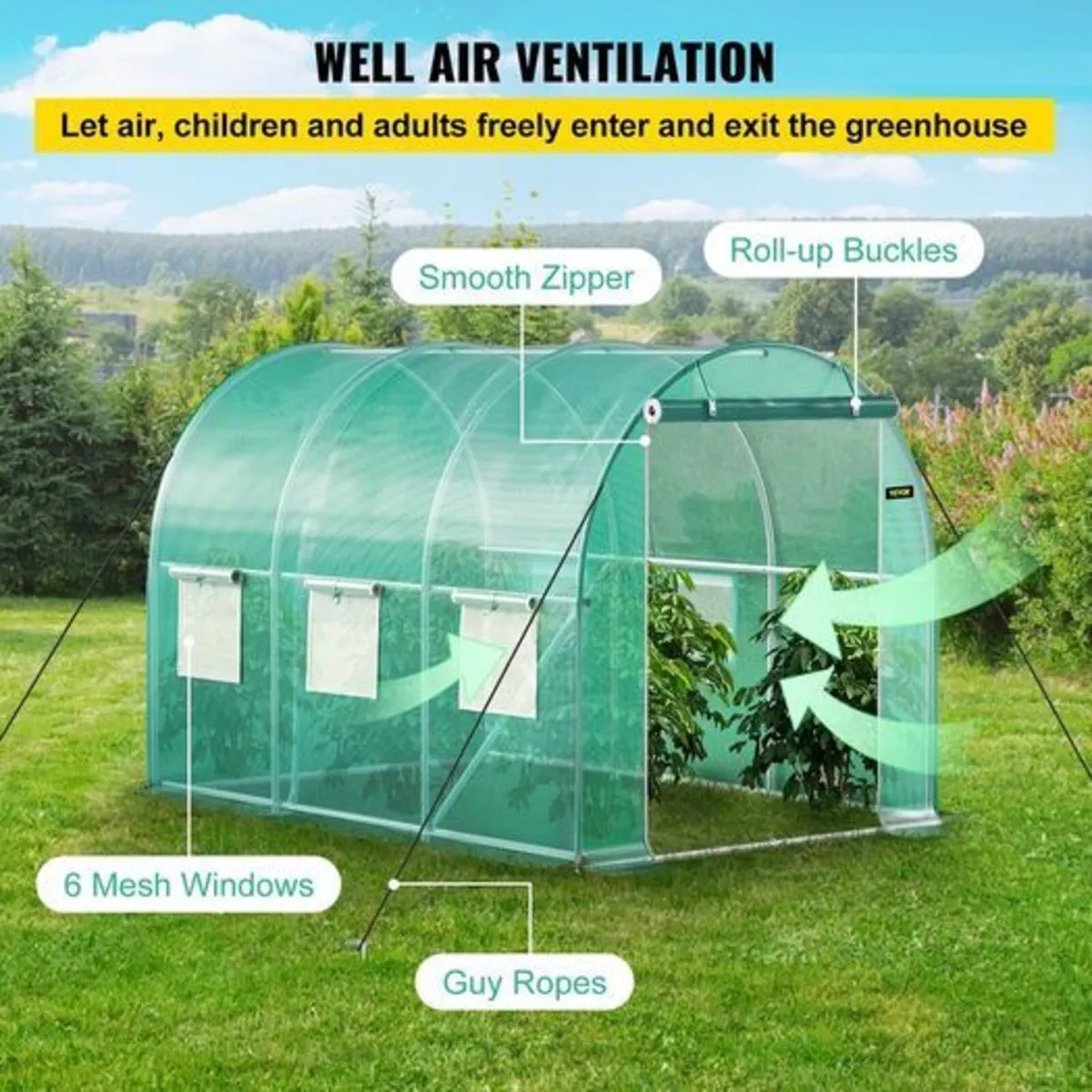Walk-In Polytunnel Greenhouse 10ft × 7ft - Image 3