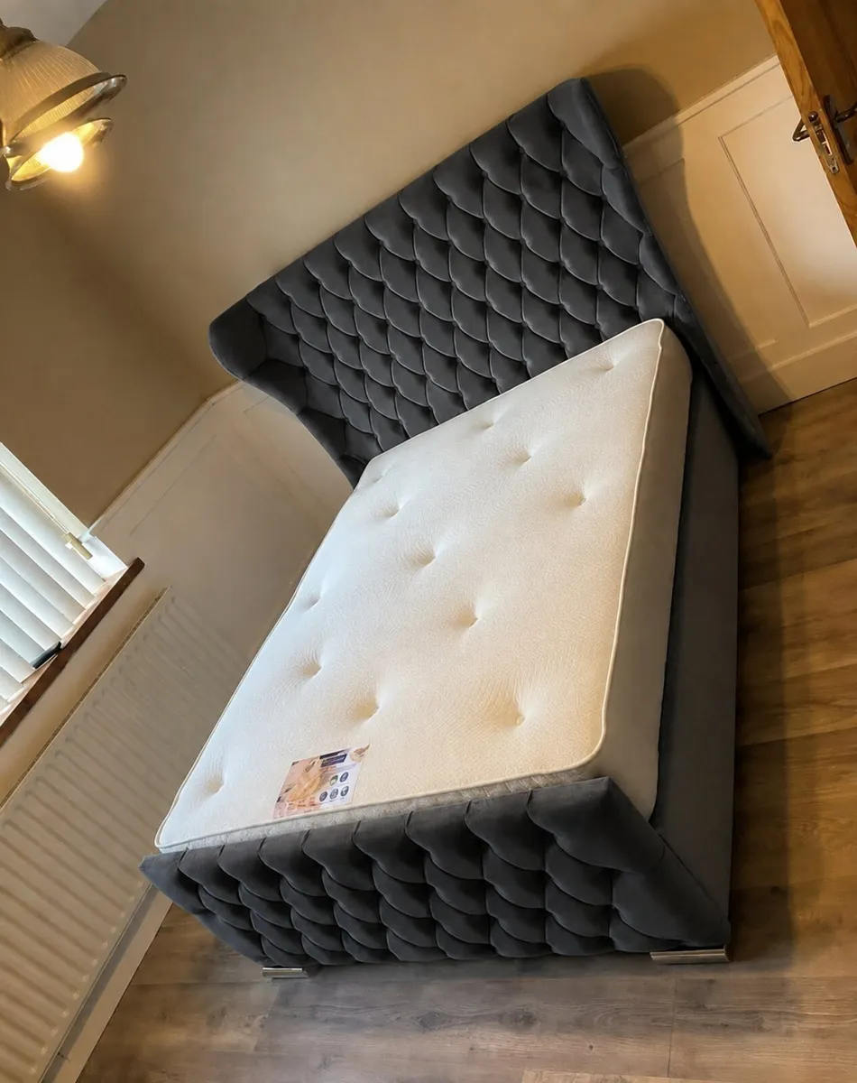 Double & King Size Bed Frame With Mattress Opt - Image 4