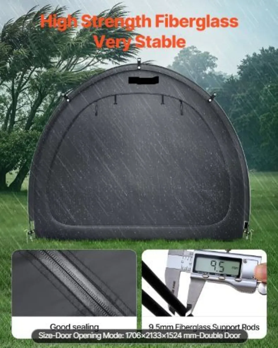 Bike Storage Tent, 4 to 5 Bikes, Outdoor Spacious - Image 2