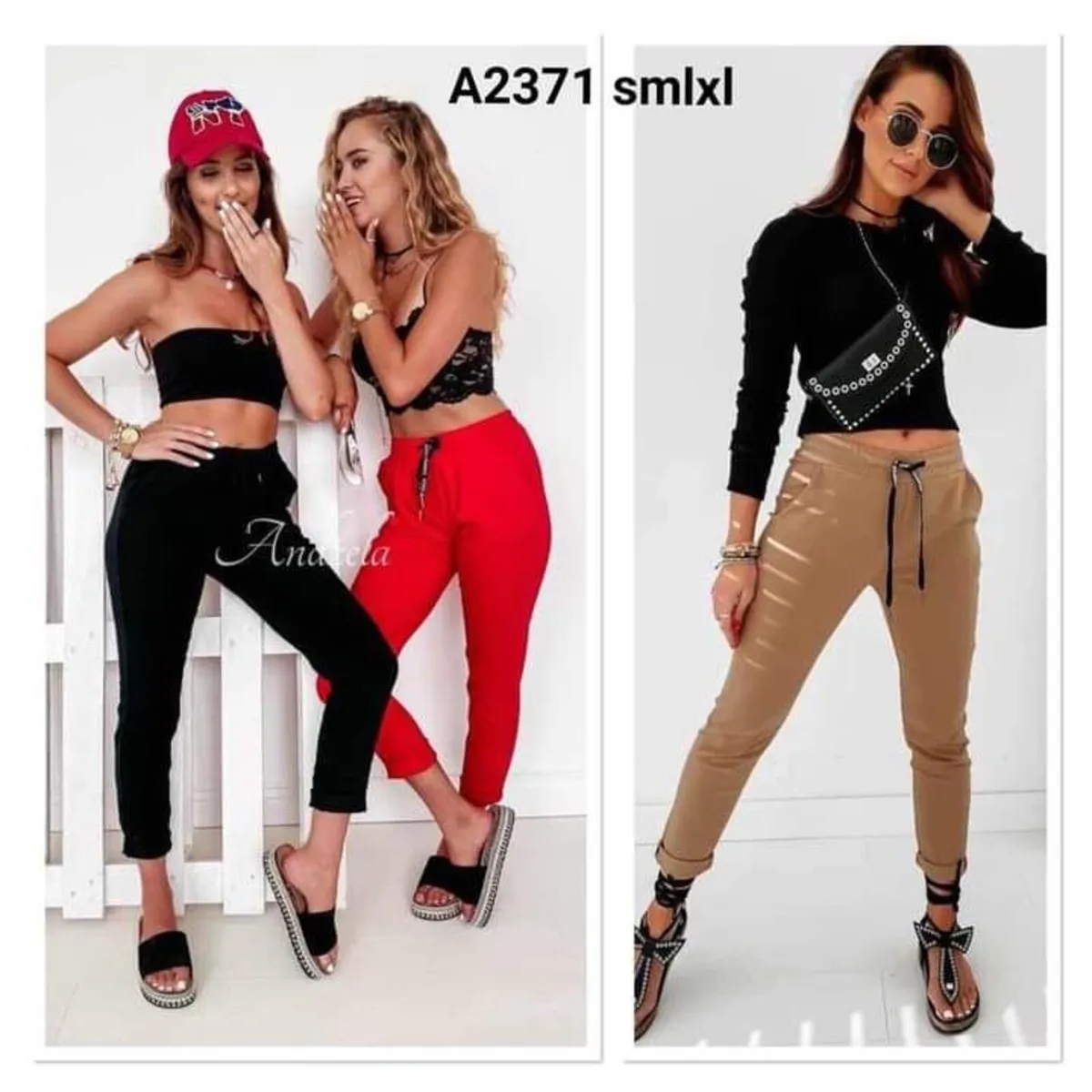 ladies italian stretch trousers 10/16 - Image 1
