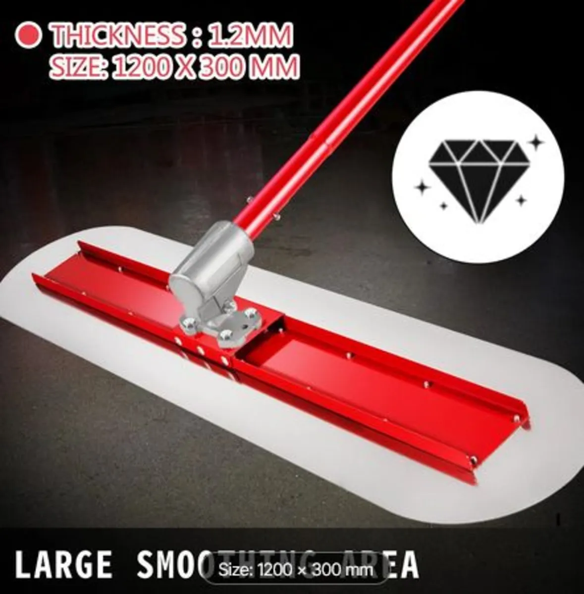 Bull Float Manganese Steel Concrete Float 1200x300 - Image 2