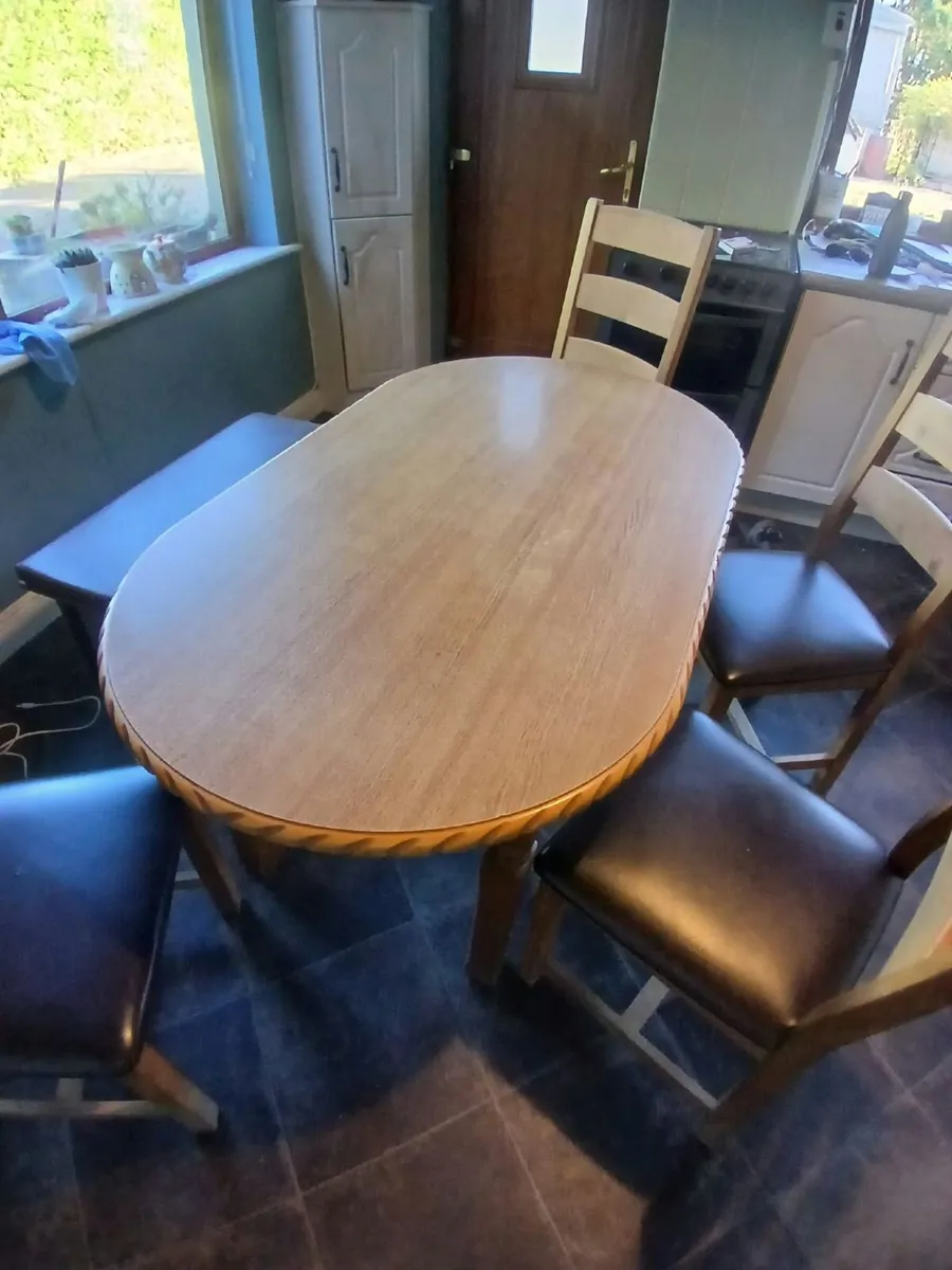 Kitchen Table with 4 chairs and bench - Image 1