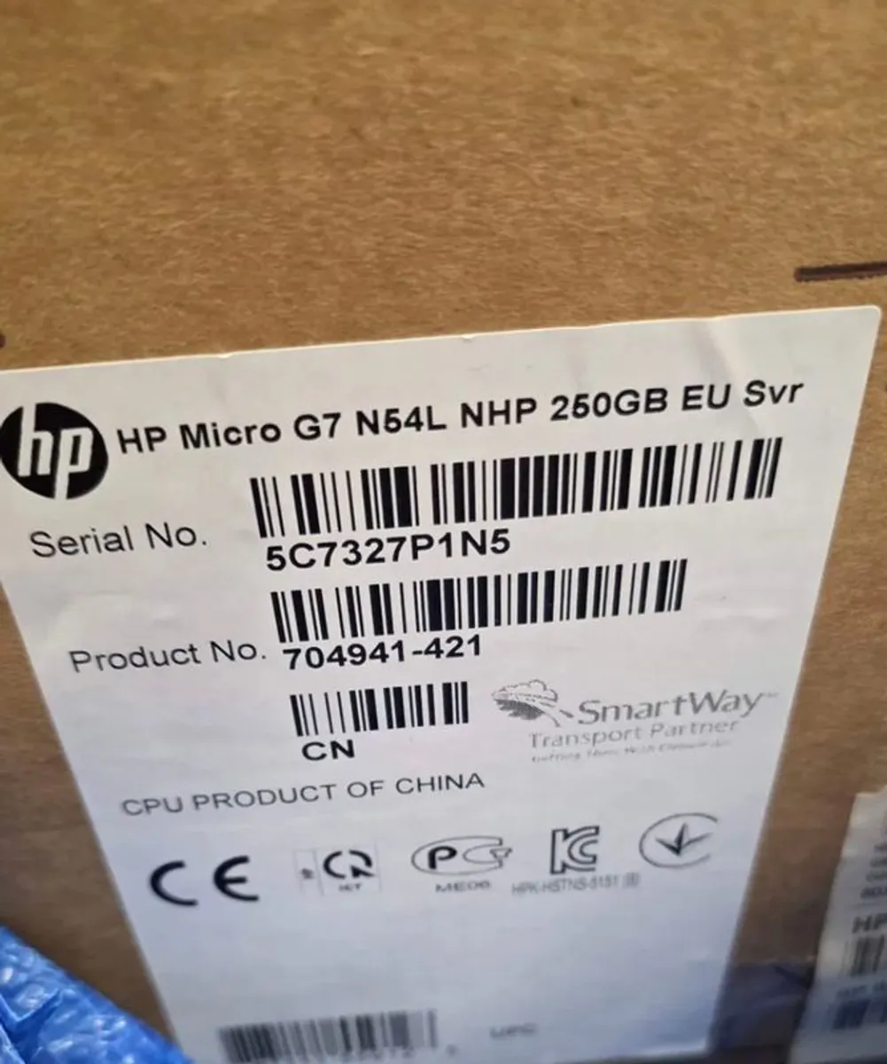 HP ProLiant MicroServer G7 N54L 704941-421 250GB Boxed Unused NAS Home Server - Image 1