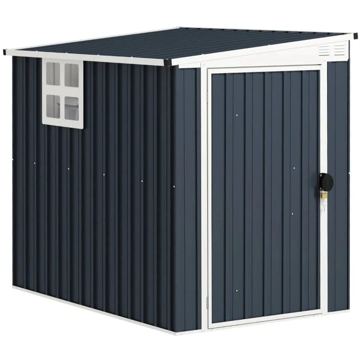 4 x 6ft Lean to Garden Metal Shed, Outdoor Storage - Image 1