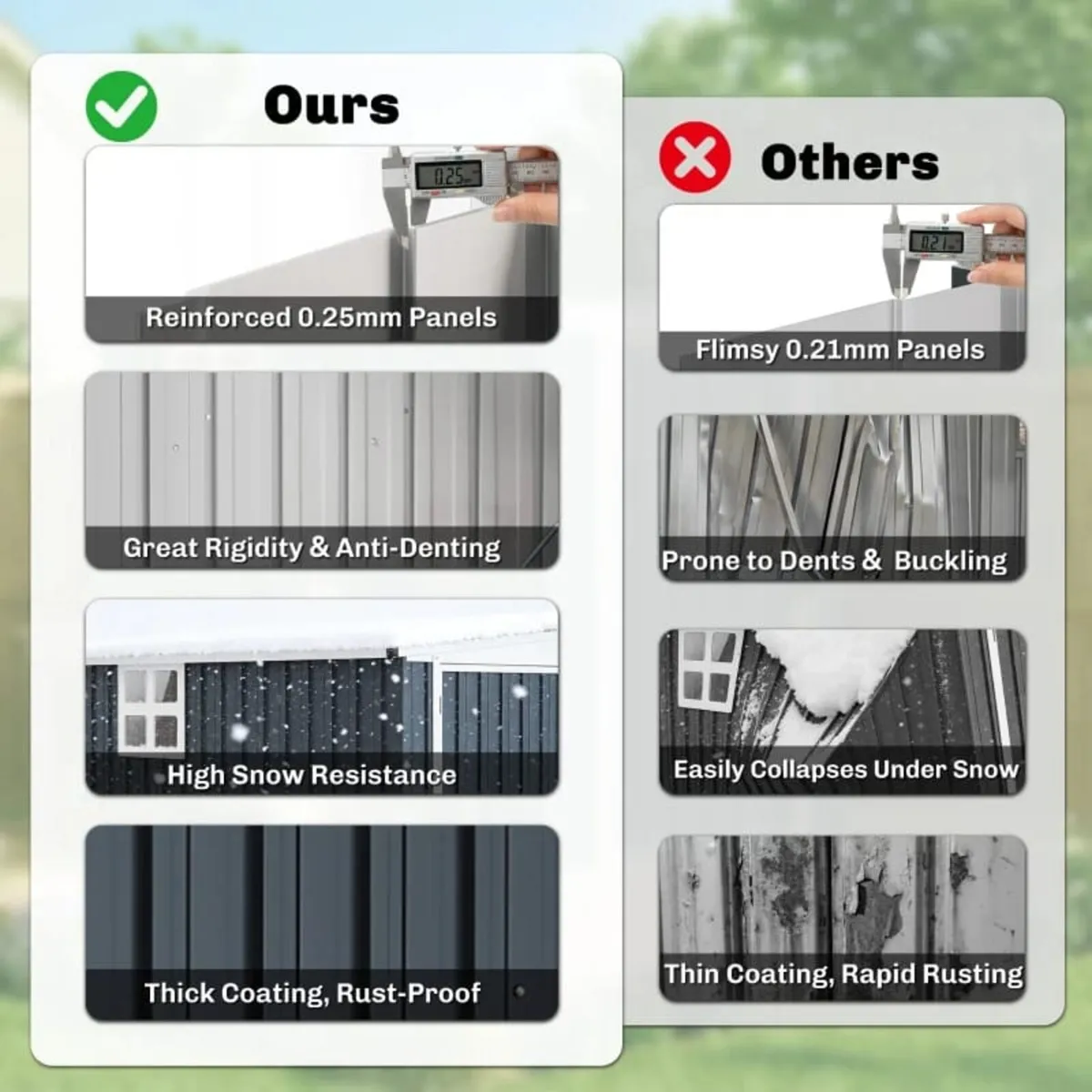 4 x 6ft Lean to Garden Metal Shed, Outdoor Storage - Image 3