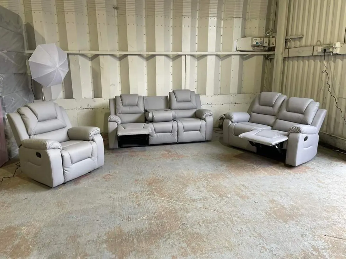 3+2 Seater Axel Leather Recliner Sofa Set - Image 4