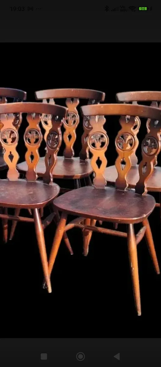 Vintage thistle back ercol chairs
