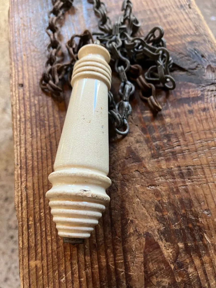 Antique Toilet Pull handle and Chain - Image 2