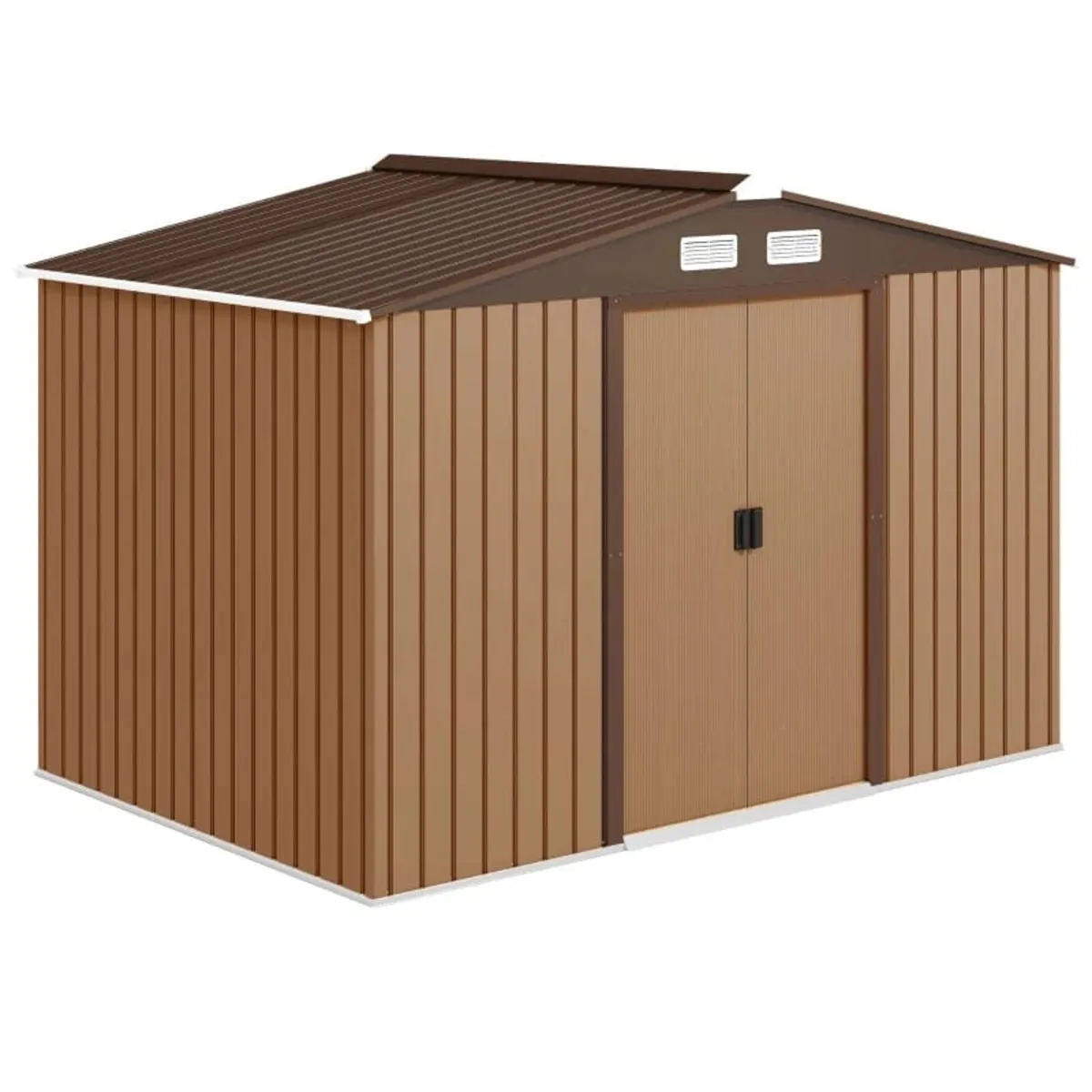 9 x 6FT Outdoor Garden Roofed Metal Storage Shed T - Image 1