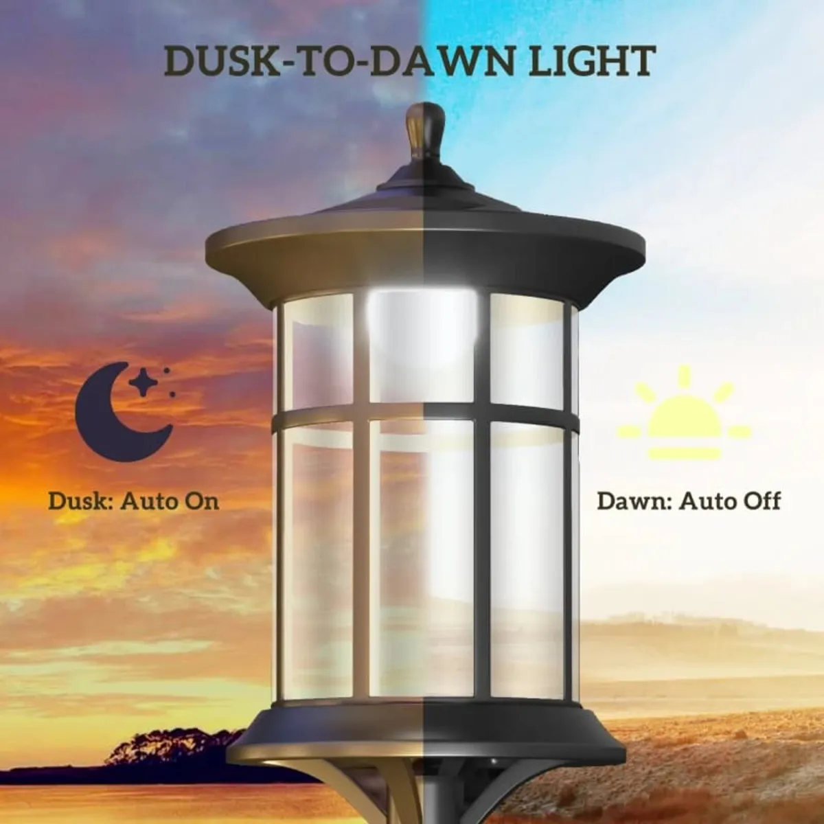 Set of Two 1.8m Traditional Style Solar Lamp Posts - Image 2