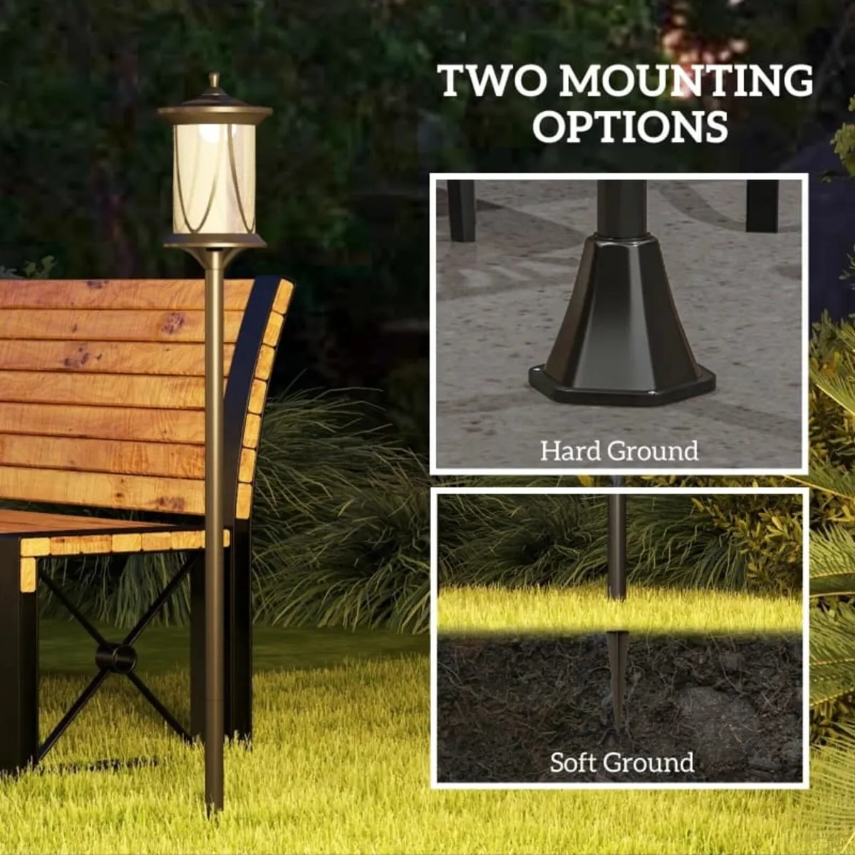 Solar Lamp Post Light, 1.3 M LED Outdoor Street Li - Image 4
