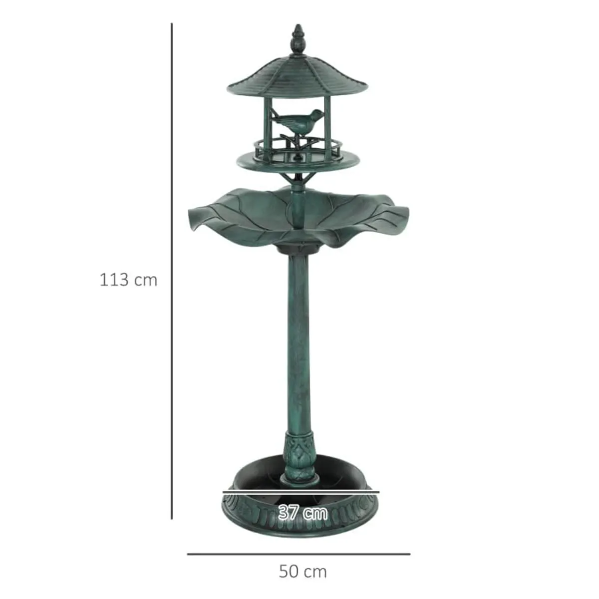 3-in-1 Garden Bird Bath, Freestanding Birdbath wit - Image 2