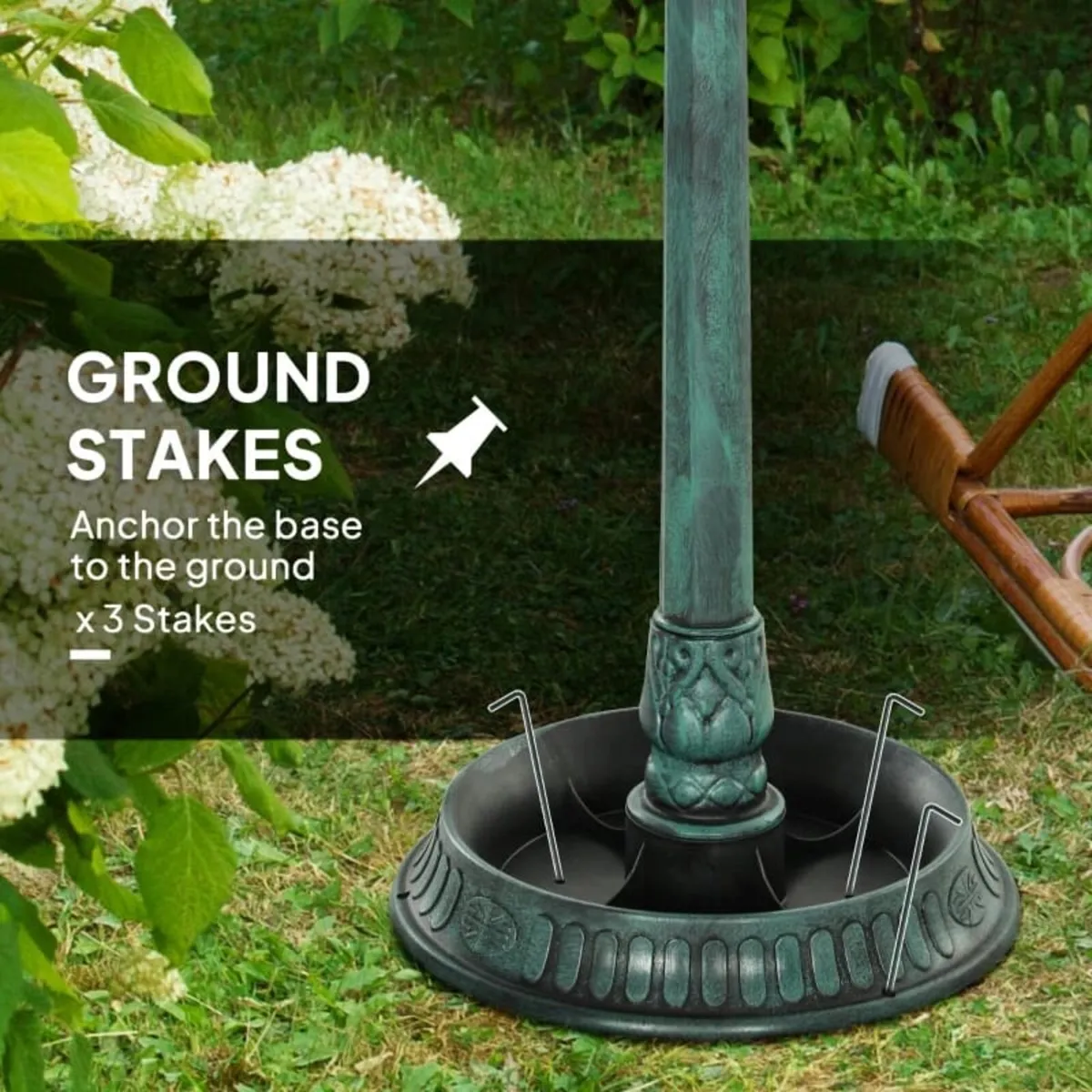 3-in-1 Garden Bird Bath, Freestanding Birdbath wit - Image 3