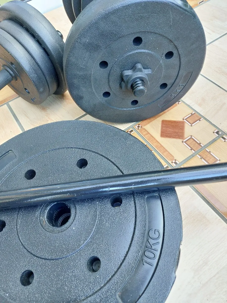 Adjustable weights, dumbbells & barbell set - Image 2