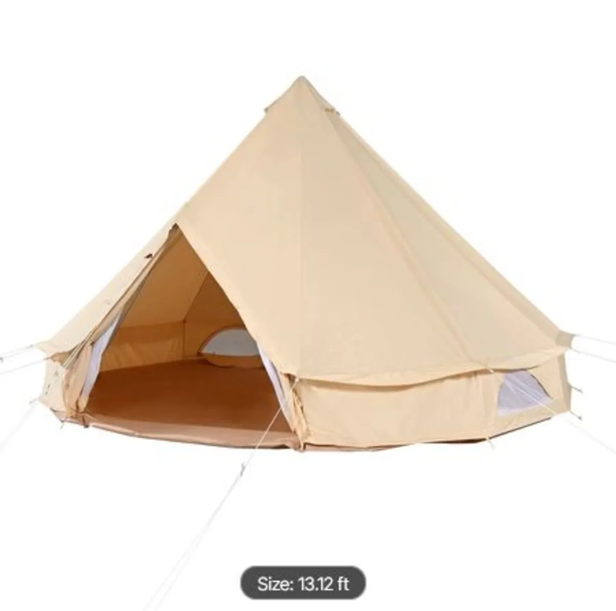 Canvas Bell Tent,4 Seasons 4 m/13.12 ft Yurt Tent - Image 2