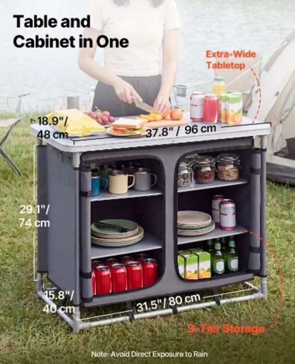 Camping Storage Cabinet, Outdoor Portable - Image 2