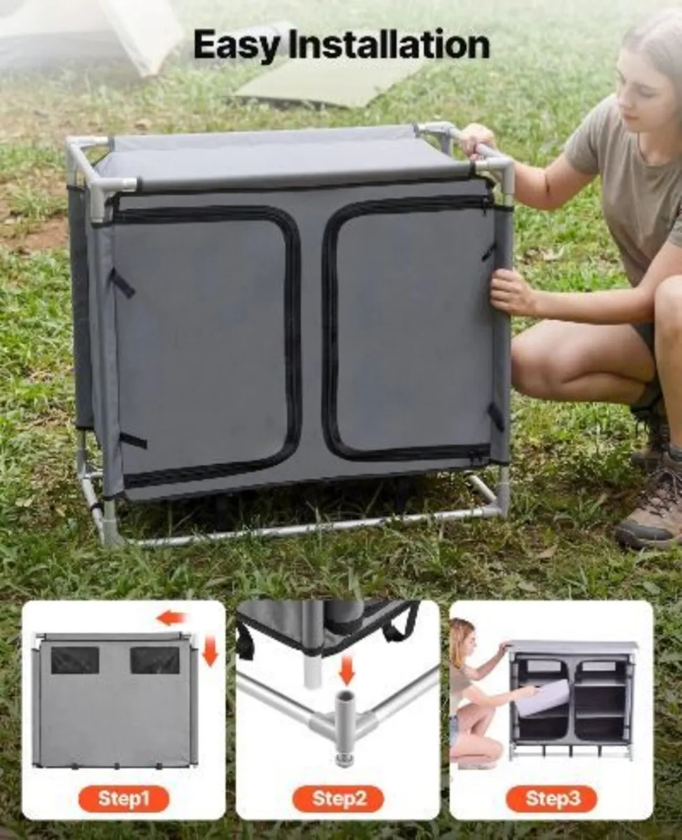 Camping Storage Cabinet, Outdoor Portable - Image 4