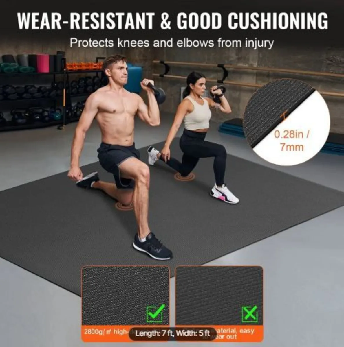 Exercise Mat, Non Slip High Density Premium - Image 4