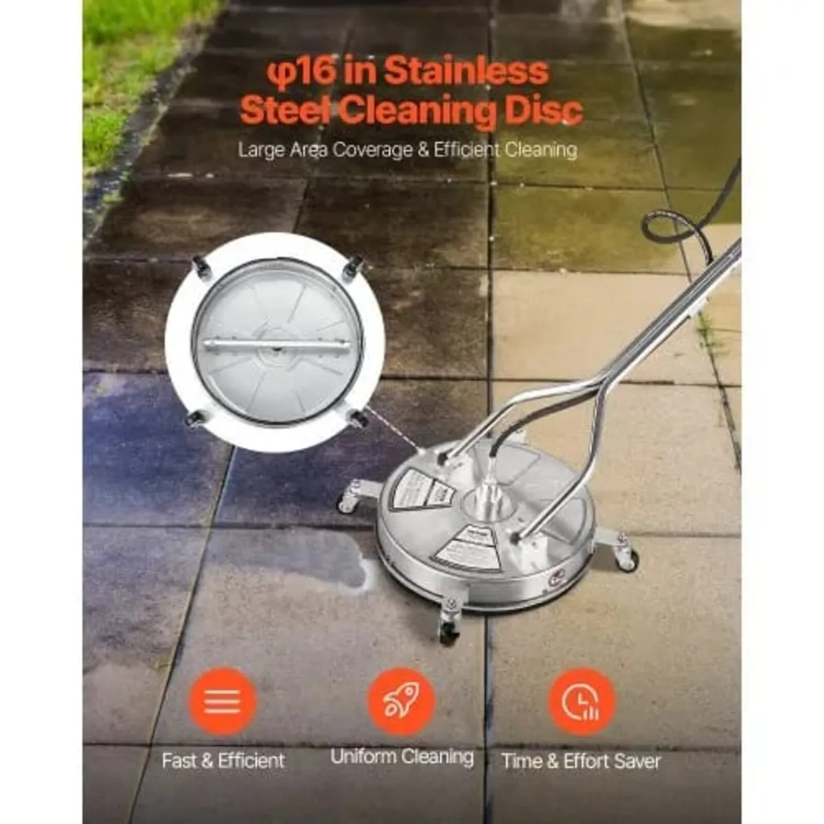 18" Pressure Washer Surface Cleaner, Stainless Ste - Image 2