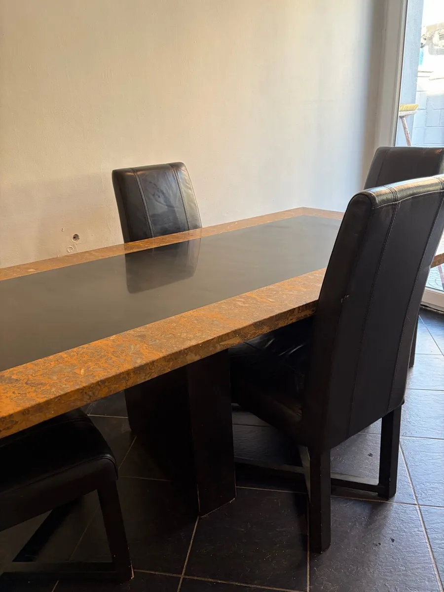 Marble table and 6 chairs - Image 2