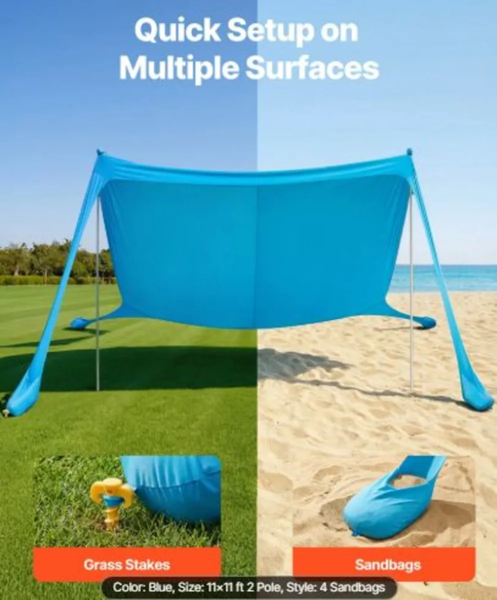 Beach Tent Sun Shelter, UPF50+ Sun Protection, - Image 4