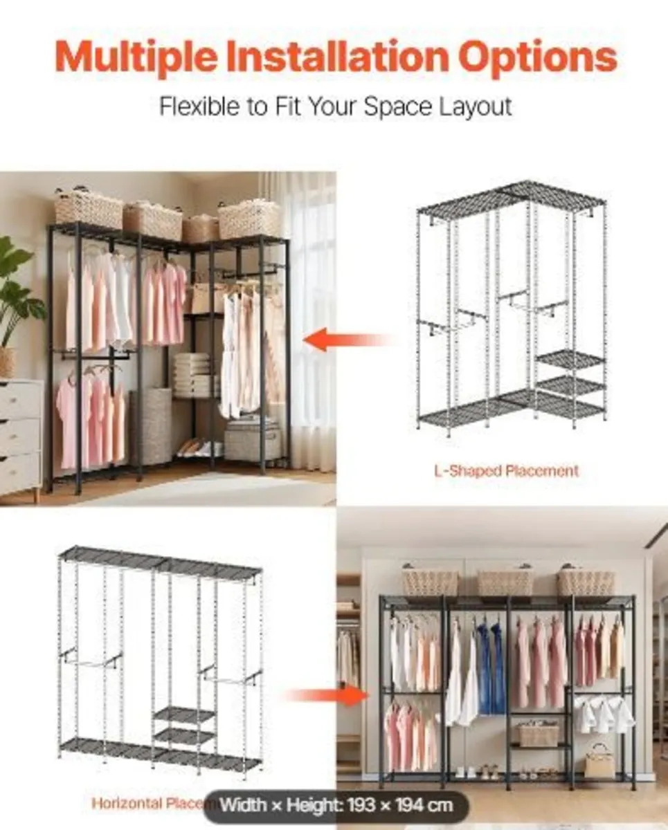 Clothing Garment Rack, Heavy Duty Closet - Image 4