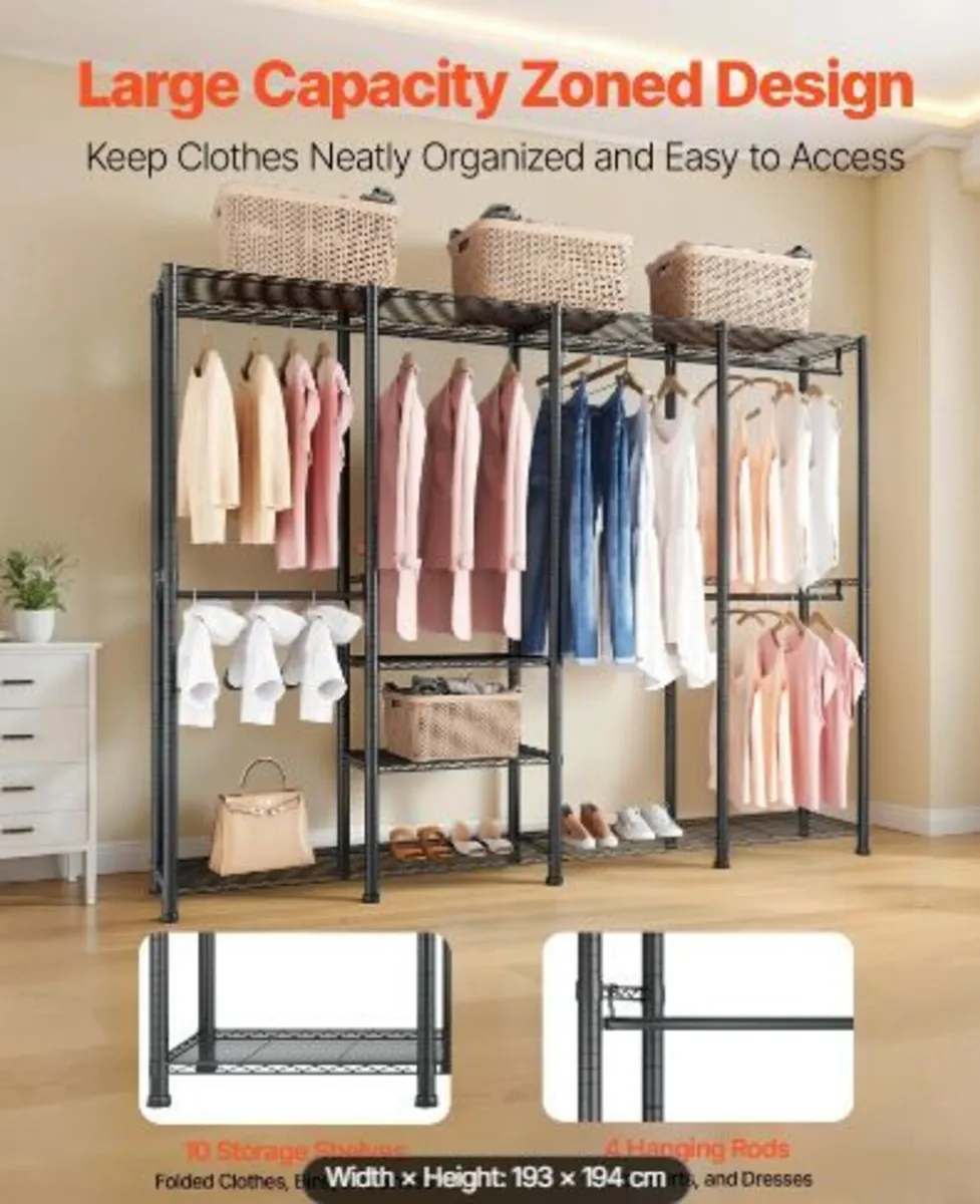 Clothing Garment Rack, Heavy Duty Closet - Image 2