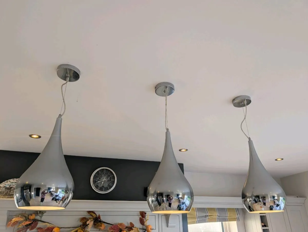 Teardrop chrome pendants lights - Image 1