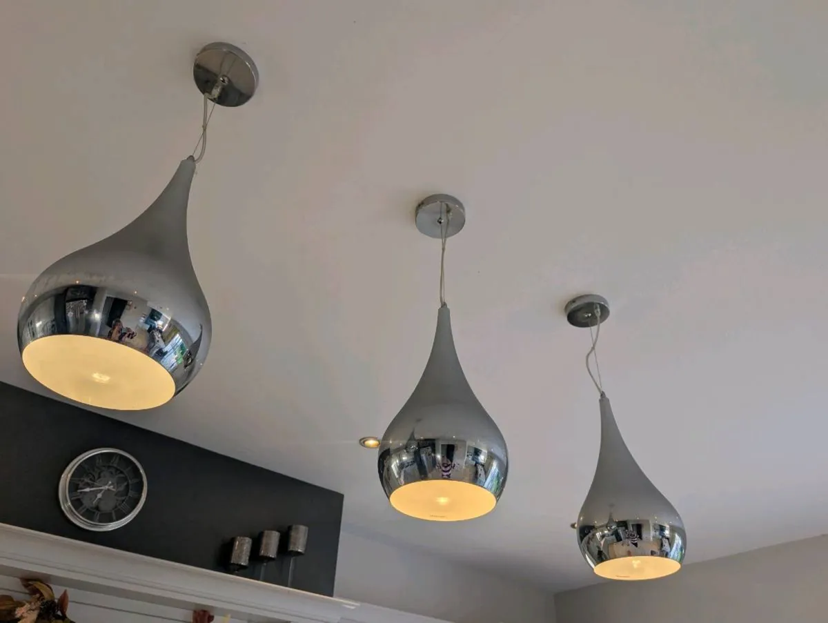 Teardrop chrome pendants lights - Image 2