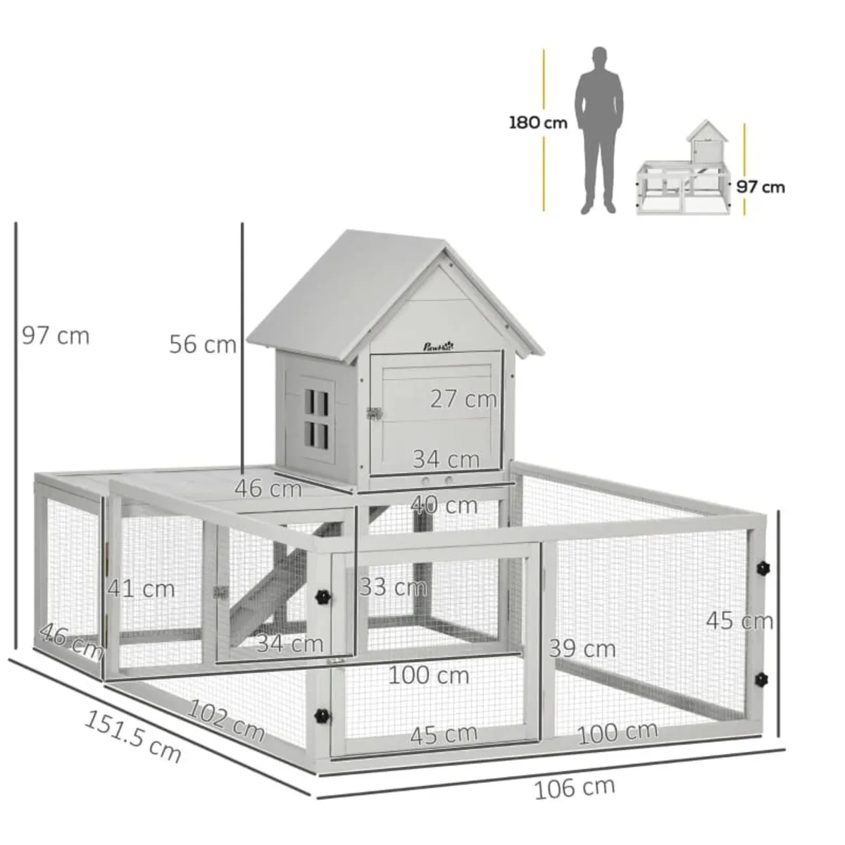 Indoor Rabbit Hutch, Guinea Pig Cage, with Slide-O - Image 2