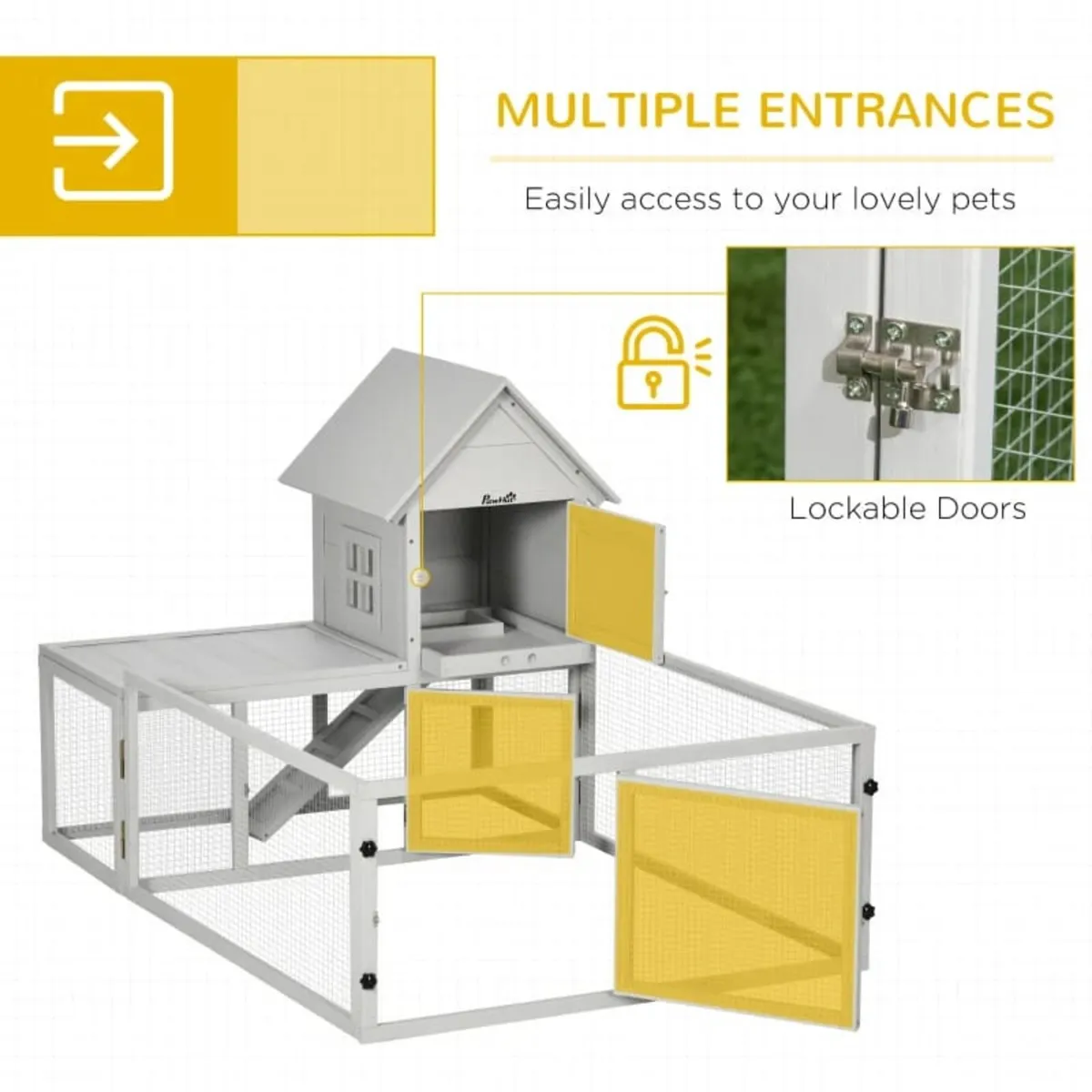 Indoor Rabbit Hutch, Guinea Pig Cage, with Slide-O - Image 3