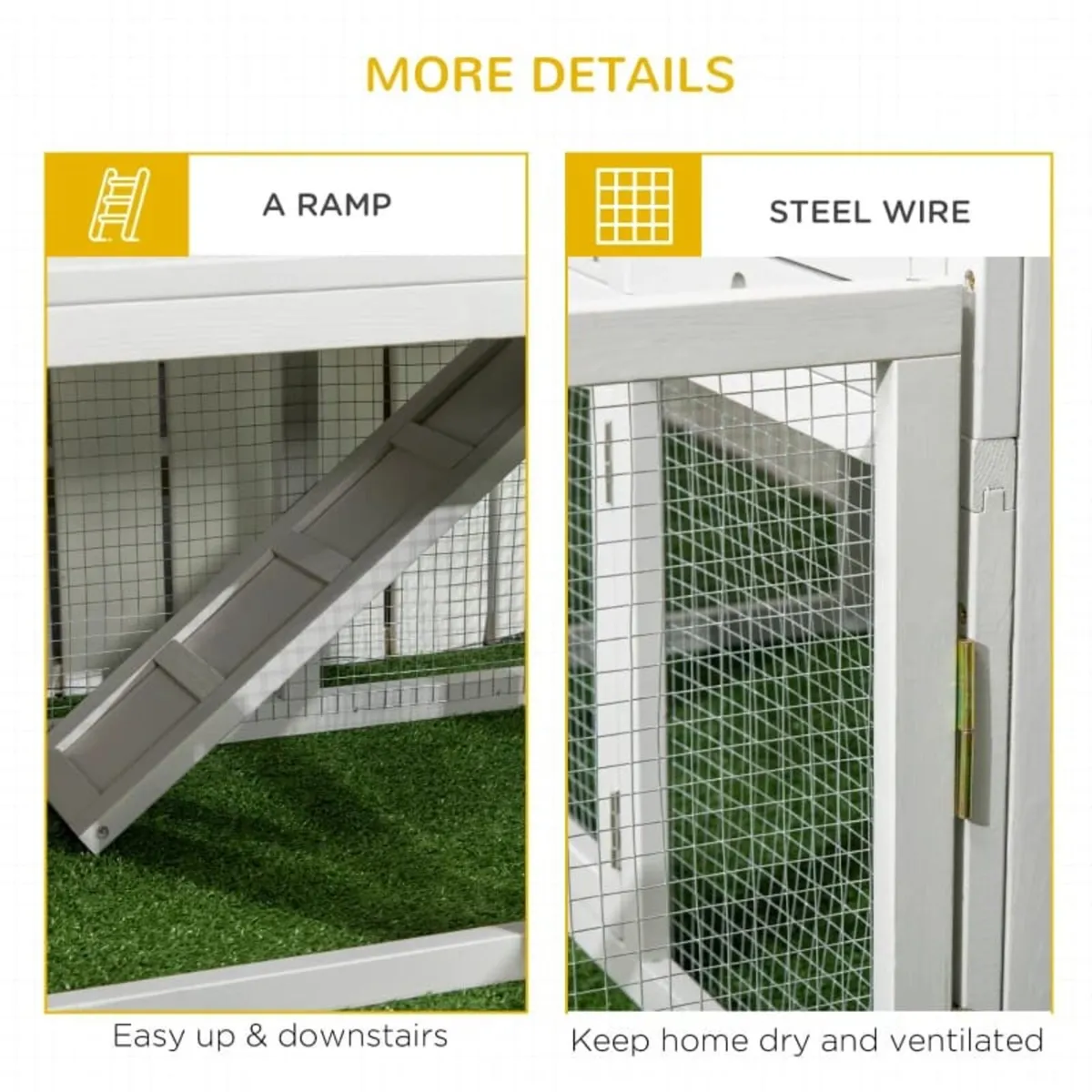 Indoor Rabbit Hutch, Guinea Pig Cage, with Slide-O - Image 4