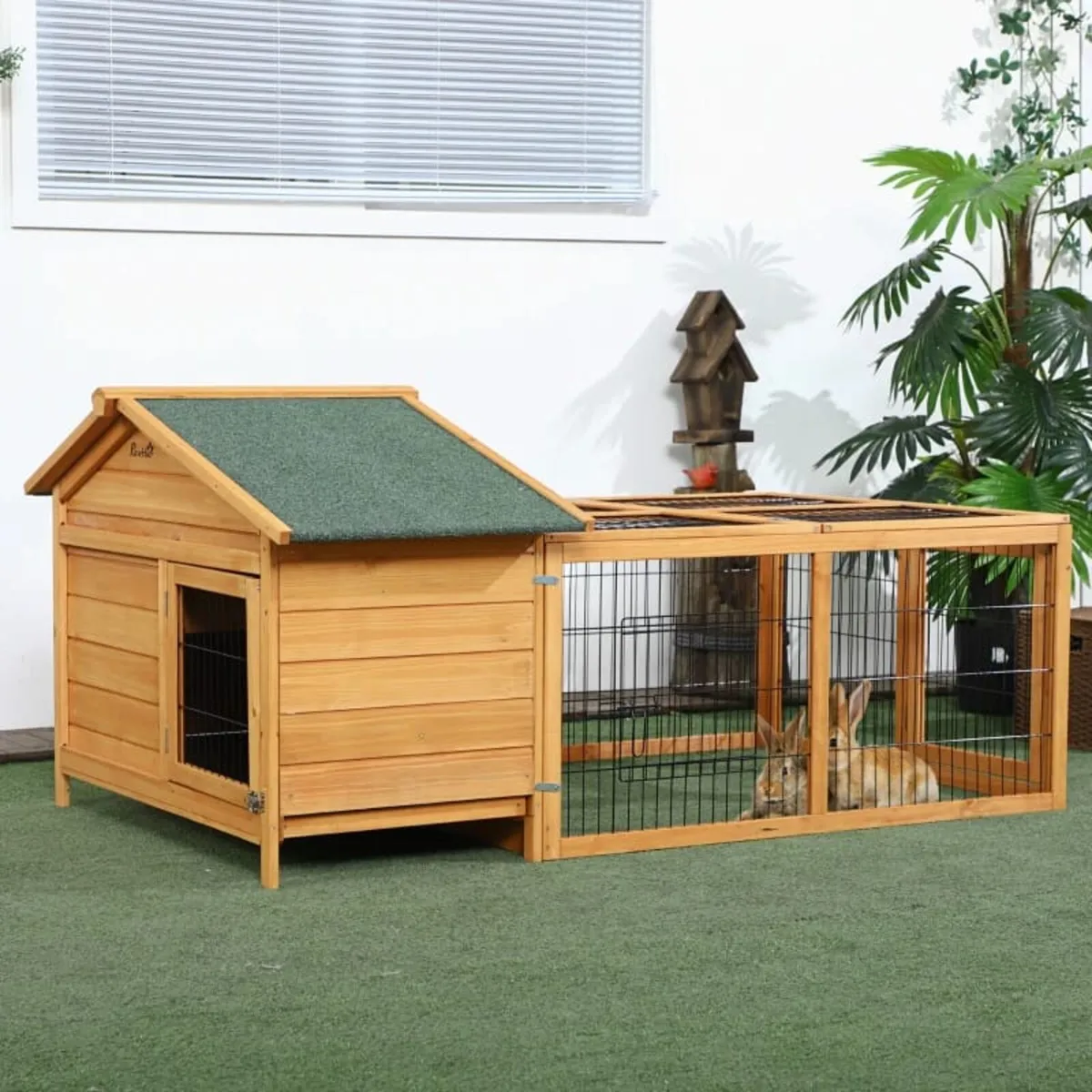 Wooden Rabbit Hutch Outdoor, Guinea Pig Hutch, Det - Image 2