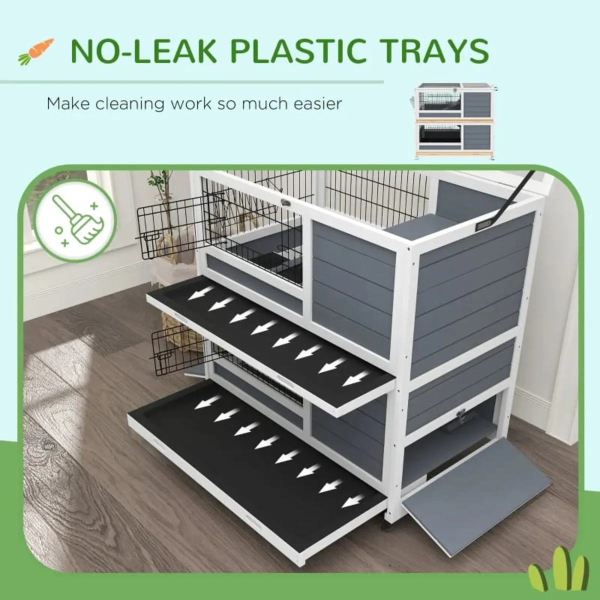 Double Deckers Guinea Pig Cage, Indoor Rabbit Hutc - Image 4