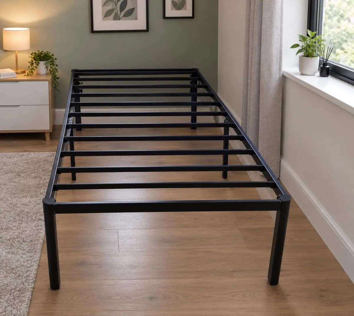 Very Sturdy Black Metal Single Bed Frame - Deliver - Image 1